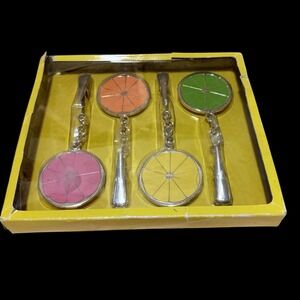 Crate & Barrel Citrus Fruit Slice Clip On Tablecloth Weights Glamping Picnic